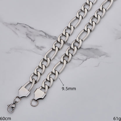 Polished 201 Stainless Steel Men's Necklace For Everyday Wear Featuring 18K Real Gold Plated Cuban Link Chain Curb Chain