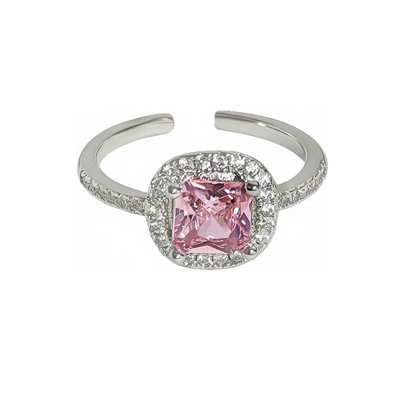 Sweet Round Open Ring For Women In Copper With Zircon Inlay