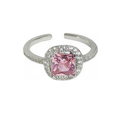 Sweet Round Open Ring For Women In Copper With Zircon Inlay