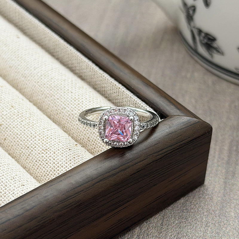 Sweet Round Open Ring For Women In Copper With Zircon Inlay