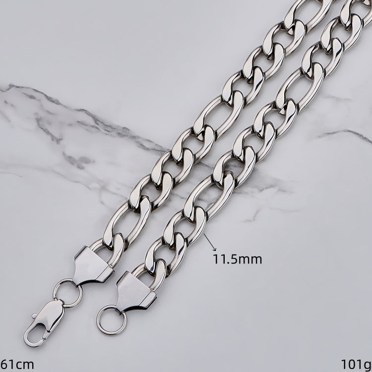 Polished 201 Stainless Steel Men's Necklace For Everyday Wear Featuring 18K Real Gold Plated Cuban Link Chain Curb Chain