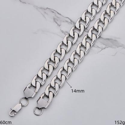 Polished 201 Stainless Steel Men's Necklace For Everyday Wear Featuring 18K Real Gold Plated Cuban Link Chain Curb Chain
