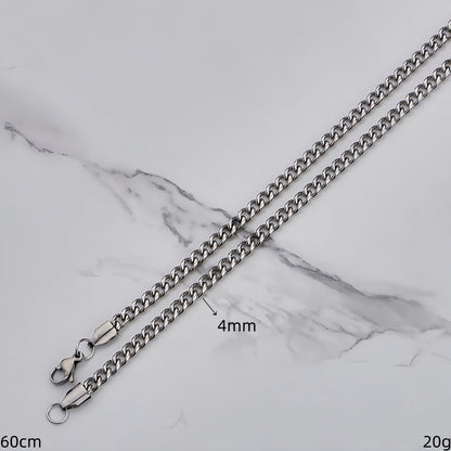 Polished 201 Stainless Steel Men's Necklace For Everyday Wear Featuring 18K Real Gold Plated Cuban Link Chain Curb Chain