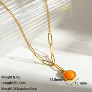 Orange Natural Stone Necklace
