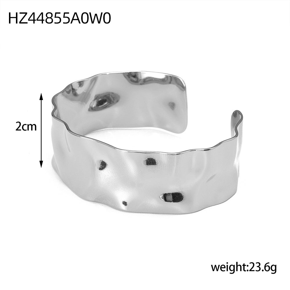 For Unisex Geometric Three-dimensional Bangle In Titanium Steel With 18K Gold Plated PVD Coating