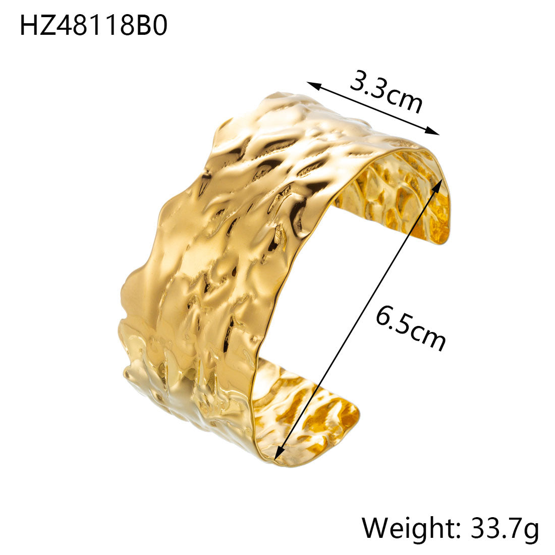 For Unisex Geometric Three-dimensional Bangle In Titanium Steel With 18K Gold Plated PVD Coating