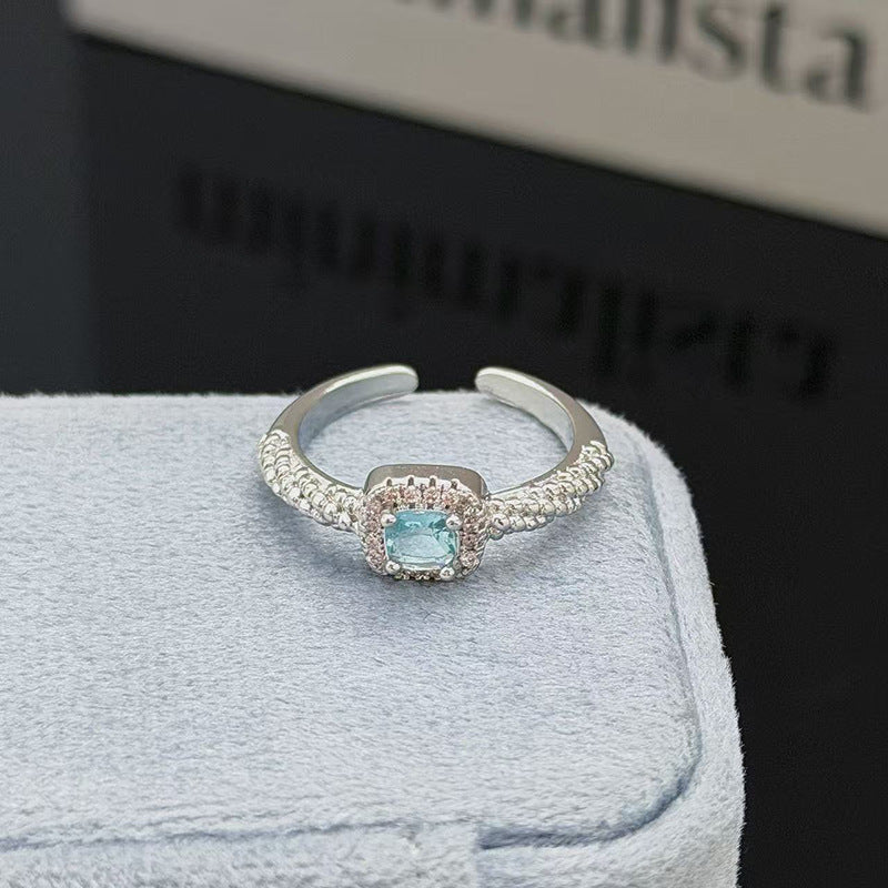 Heart Shape Open Ring For Women In Copper Featuring Zircon Inlay
