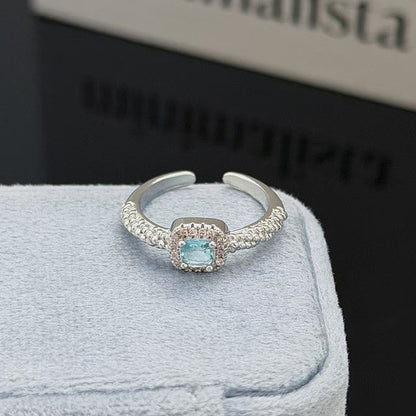 Heart Shape Open Ring For Women In Copper Featuring Zircon Inlay