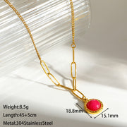 Red Natural Stone Necklace