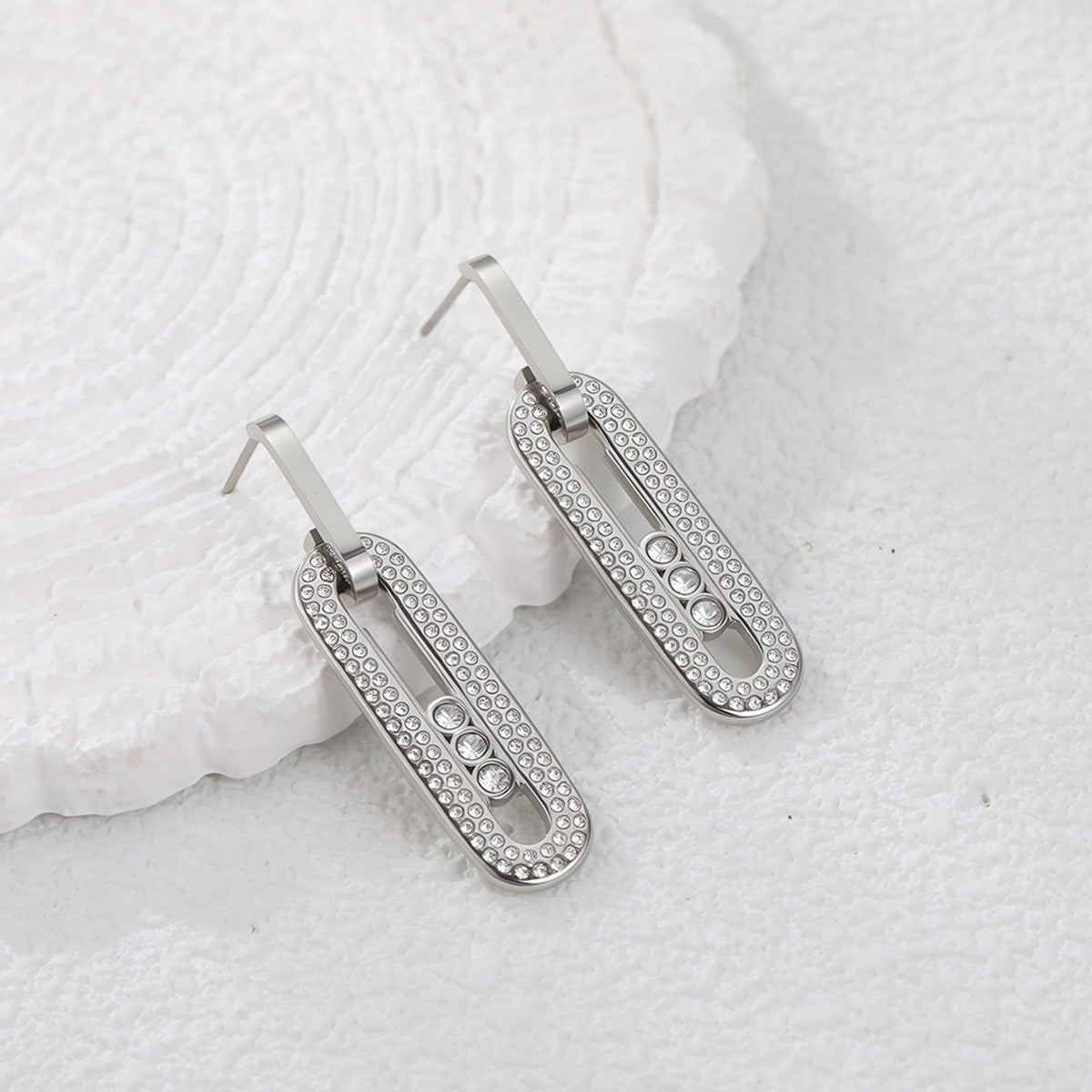Geometric Earrings For Women Made Of 304 Stainless Steel Featuring Electroplated 18K Real Gold Plated Finish