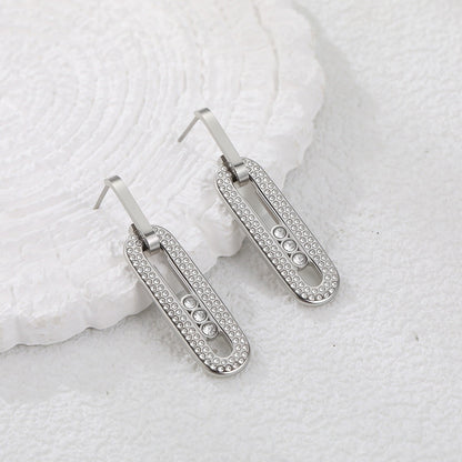 Geometric Earrings For Women Made Of 304 Stainless Steel Featuring Electroplated 18K Real Gold Plated Finish