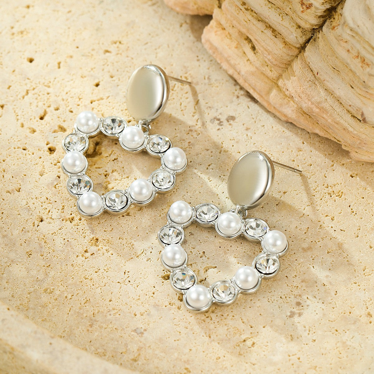 Geometric Earrings For Women Made Of 304 Stainless Steel Featuring Electroplated 18K Real Gold Plated Finish