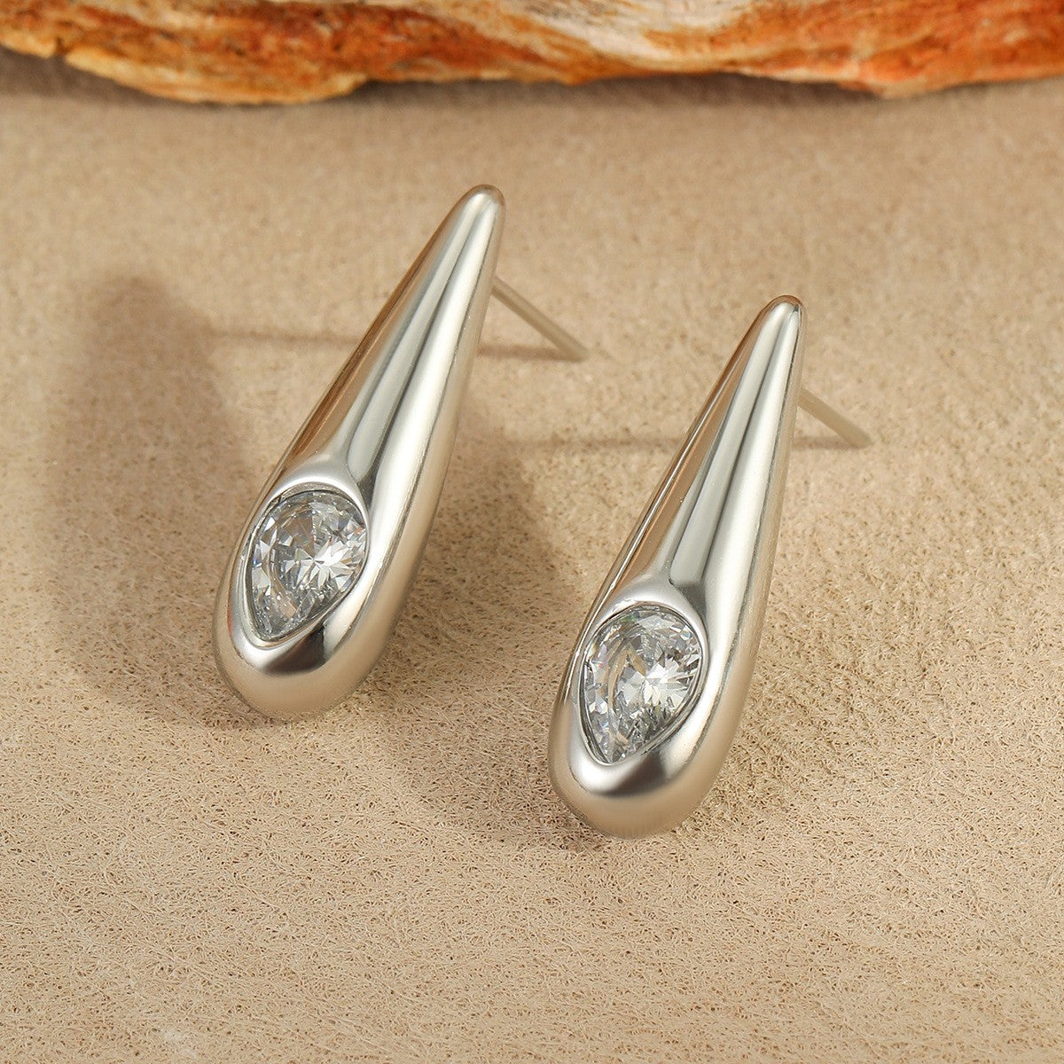 Geometric Earrings For Women Made Of 304 Stainless Steel Featuring Electroplated 18K Real Gold Plated Finish