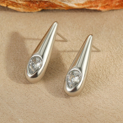 Geometric Earrings For Women Made Of 304 Stainless Steel Featuring Electroplated 18K Real Gold Plated Finish