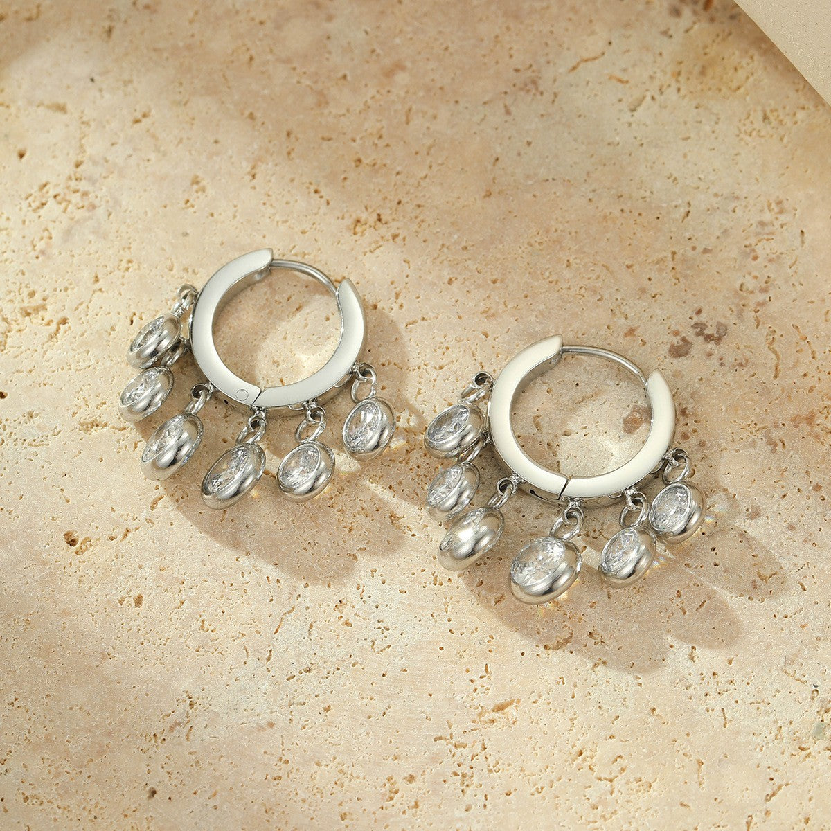 Geometric Earrings For Women Made Of 304 Stainless Steel Featuring Electroplated 18K Real Gold Plated Finish