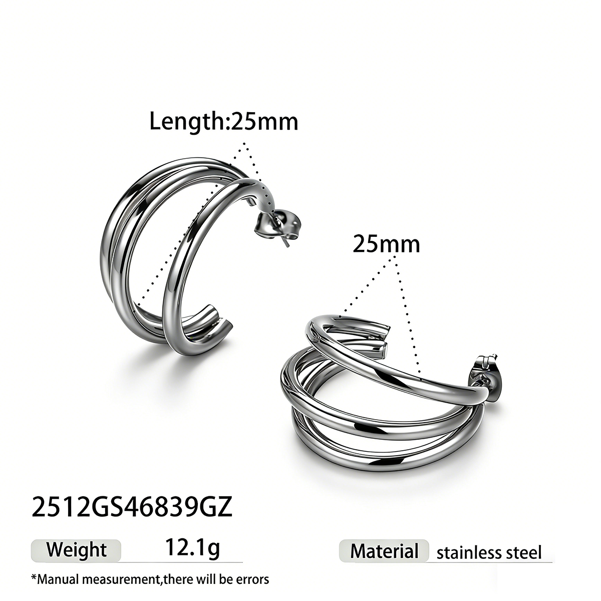 Geometric Earrings For Women Featuring Electroplated 304 Stainless Steel With 18K Real Gold Plated PVD Coating