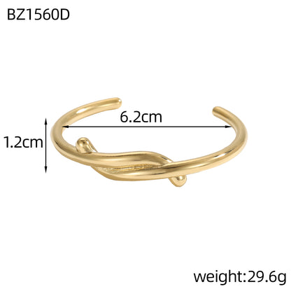 For Unisex Geometric Three-dimensional Bangle In Titanium Steel With 18K Gold Plated PVD Coating