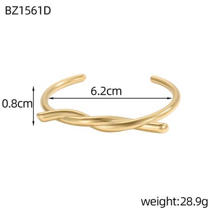 For Unisex Geometric Three-dimensional Bangle In Titanium Steel With 18K Gold Plated PVD Coating