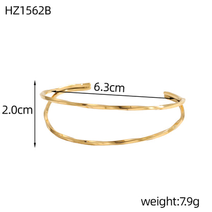 For Unisex Geometric Three-dimensional Bangle In Titanium Steel With 18K Gold Plated PVD Coating