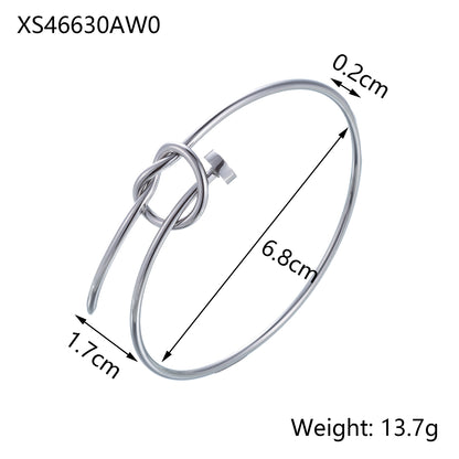 For Unisex Geometric Three-dimensional Bangle In Titanium Steel With 18K Gold Plated PVD Coating