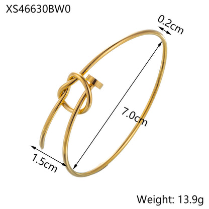 For Unisex Geometric Three-dimensional Bangle In Titanium Steel With 18K Gold Plated PVD Coating