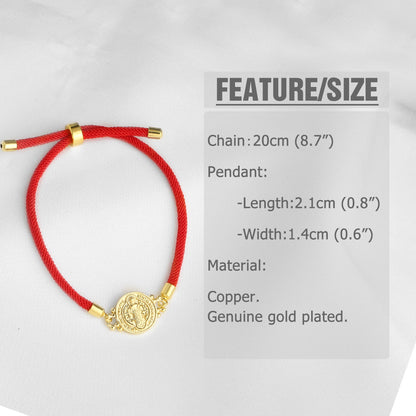 Heart Shape Unisex Copper Bracelet For Everyday Wear, 18K Real Gold Plated With Zircon Inlay On Woven Chain