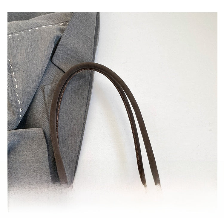 Women’s Square PU Leather Tote Bag With Sewing Thread Detail, Featuring Single Shoulder Strap