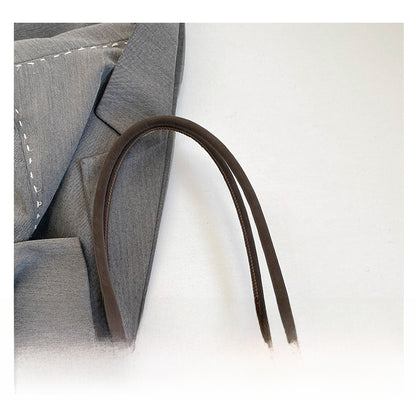 Women’s Square PU Leather Tote Bag With Sewing Thread Detail, Featuring Single Shoulder Strap