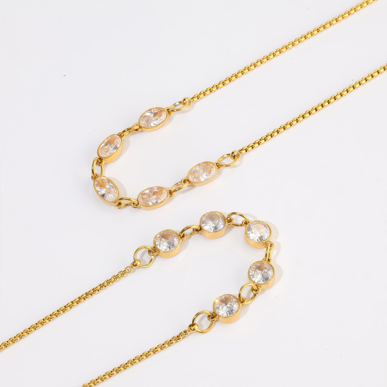 Luxurious Twist Necklace For Unisex Featuring Electroplated Titanium Steel With Zircon Inlay On Twisted Rope Chain