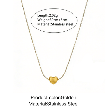 Heart Shape Necklace For Women Featuring Three-dimensional Design In 304 Stainless Steel With 18K Real Gold Plated O Chain