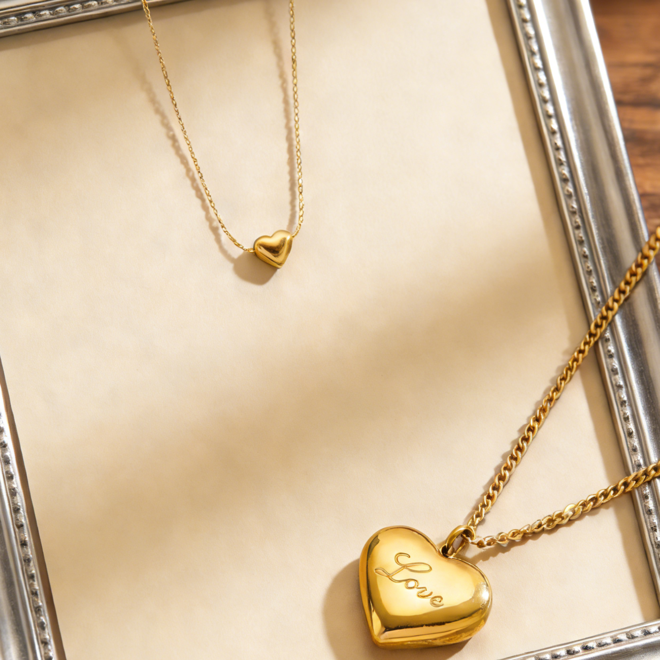 Heart Shape Necklace For Women Featuring Three-dimensional Design In 304 Stainless Steel With 18K Real Gold Plated O Chain