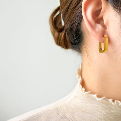 Round Electroplated Earrings For Women In 304 Stainless Steel With 18K Real Gold Plated PVD Coating