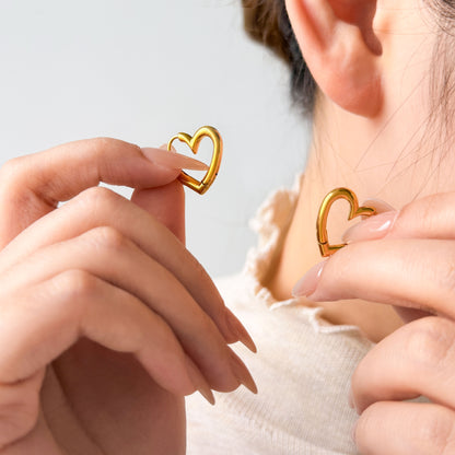 Round Electroplated Earrings For Women In 304 Stainless Steel With 18K Real Gold Plated PVD Coating