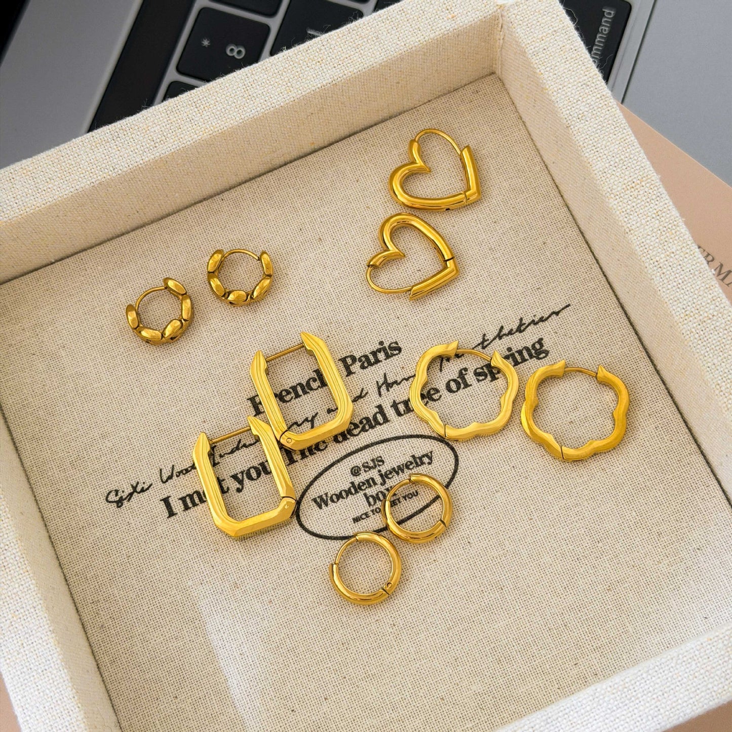 Round Electroplated Earrings For Women In 304 Stainless Steel With 18K Real Gold Plated PVD Coating
