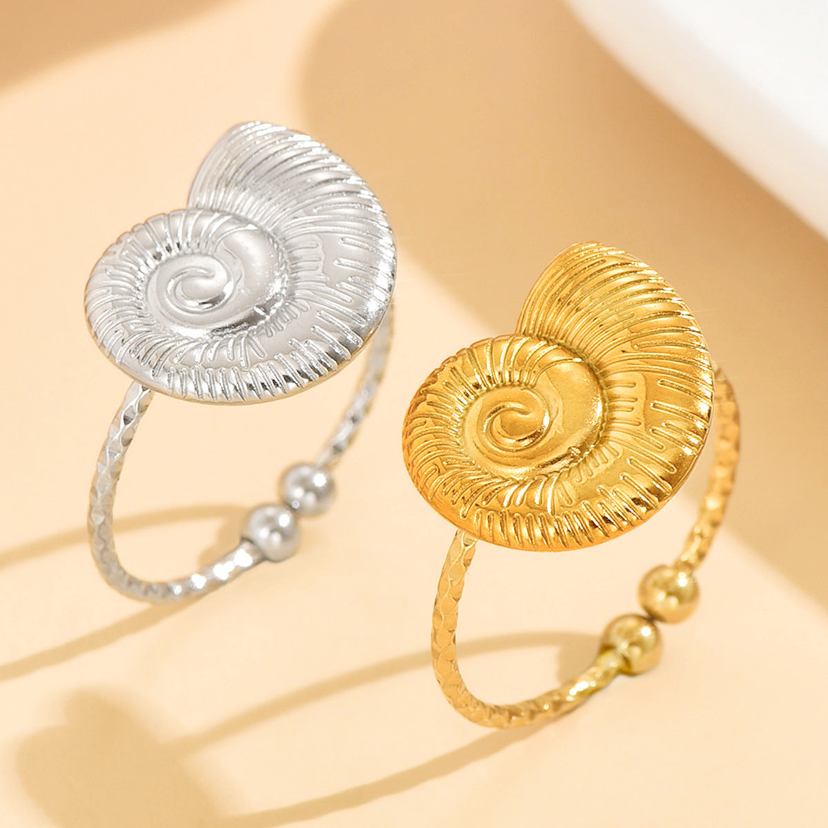 Conch Ring For Women In Ocean Style, Gold Colors