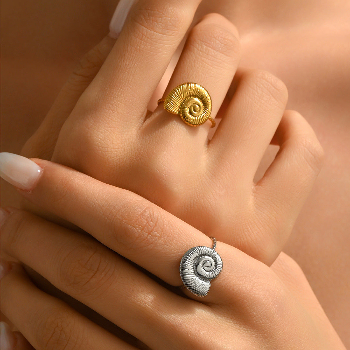 Conch Ring For Women In Ocean Style, Gold Colors