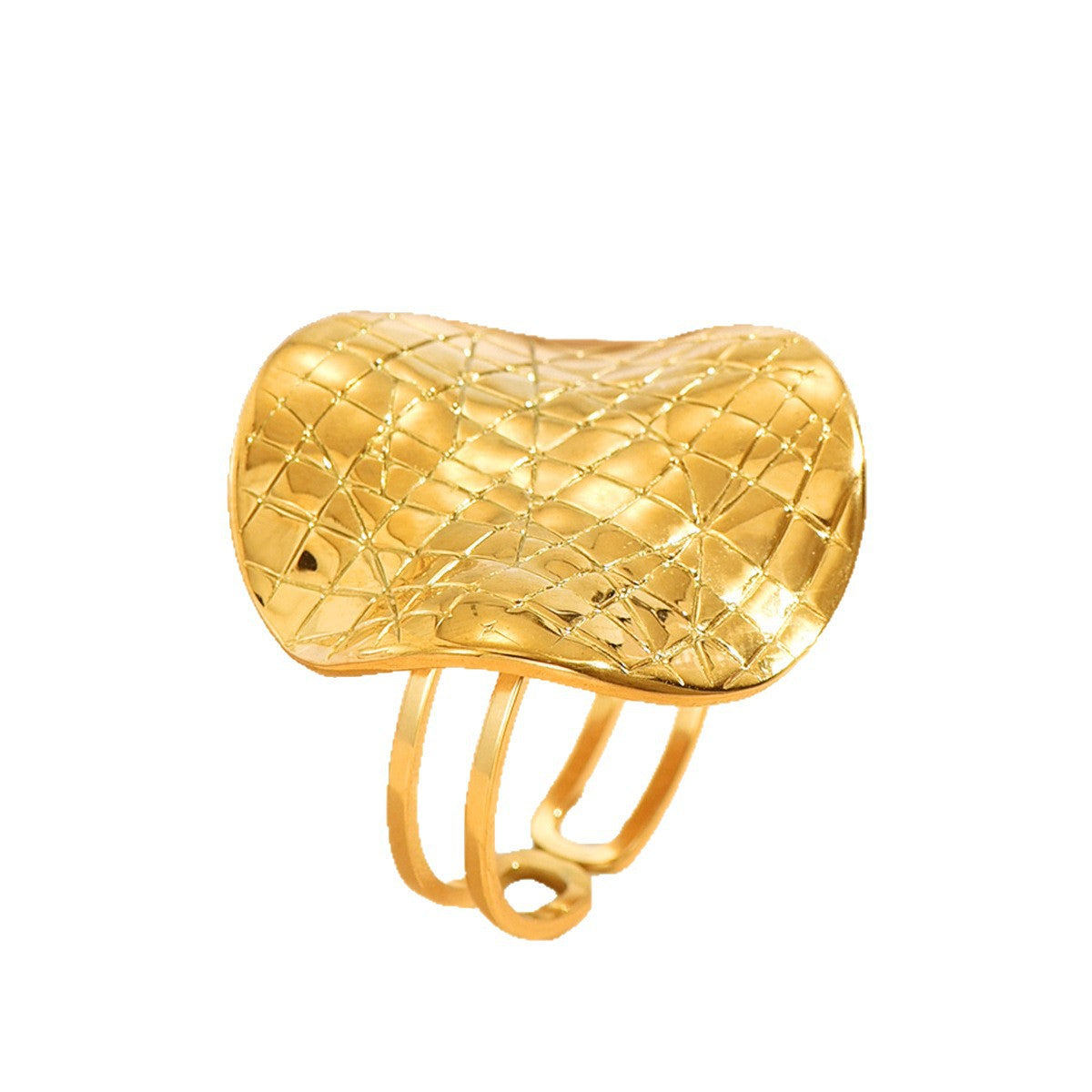 Retro Geometric Open Ring For Women In Steel Color, Stylish And Unique Design