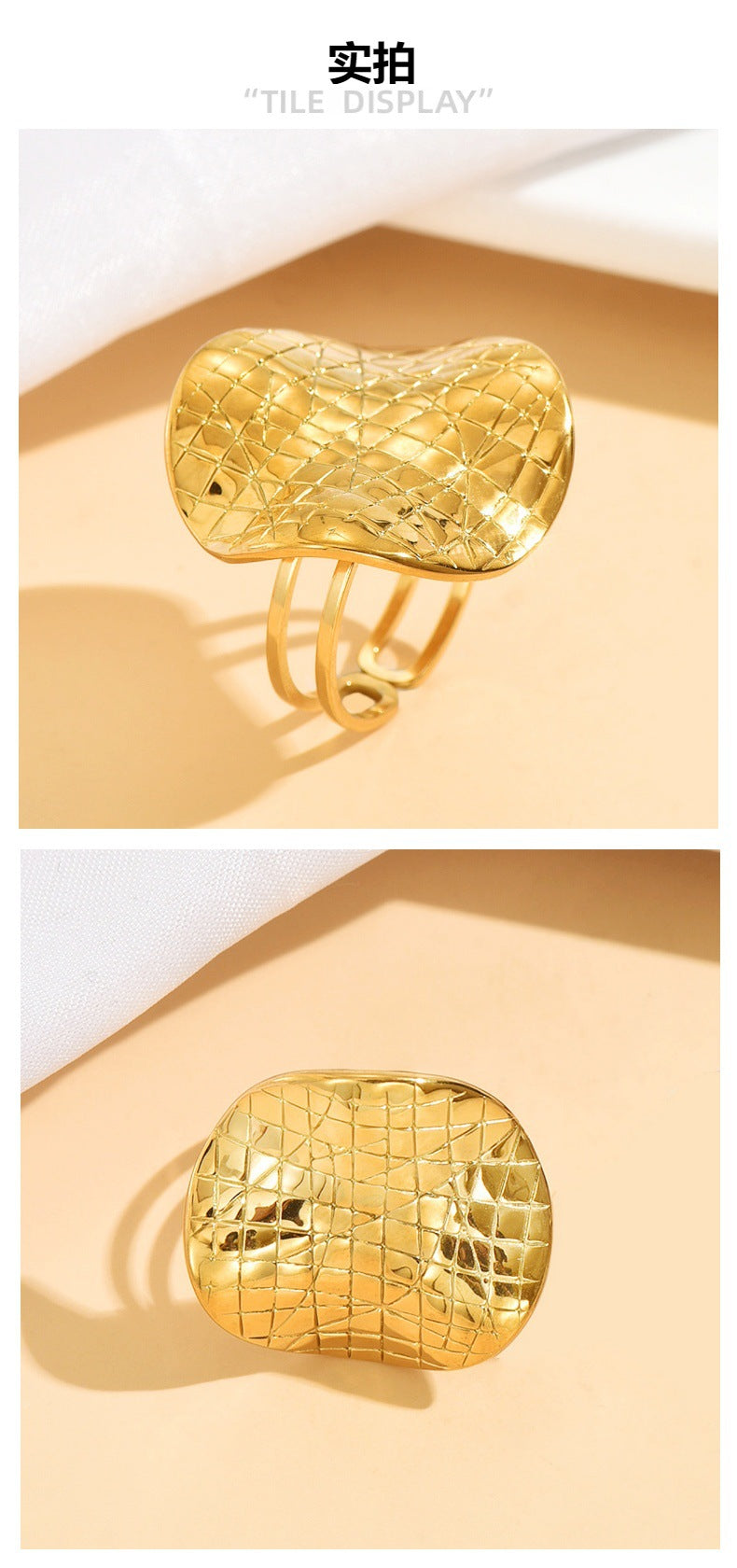 Retro Geometric Open Ring For Women In Steel Color, Stylish And Unique Design