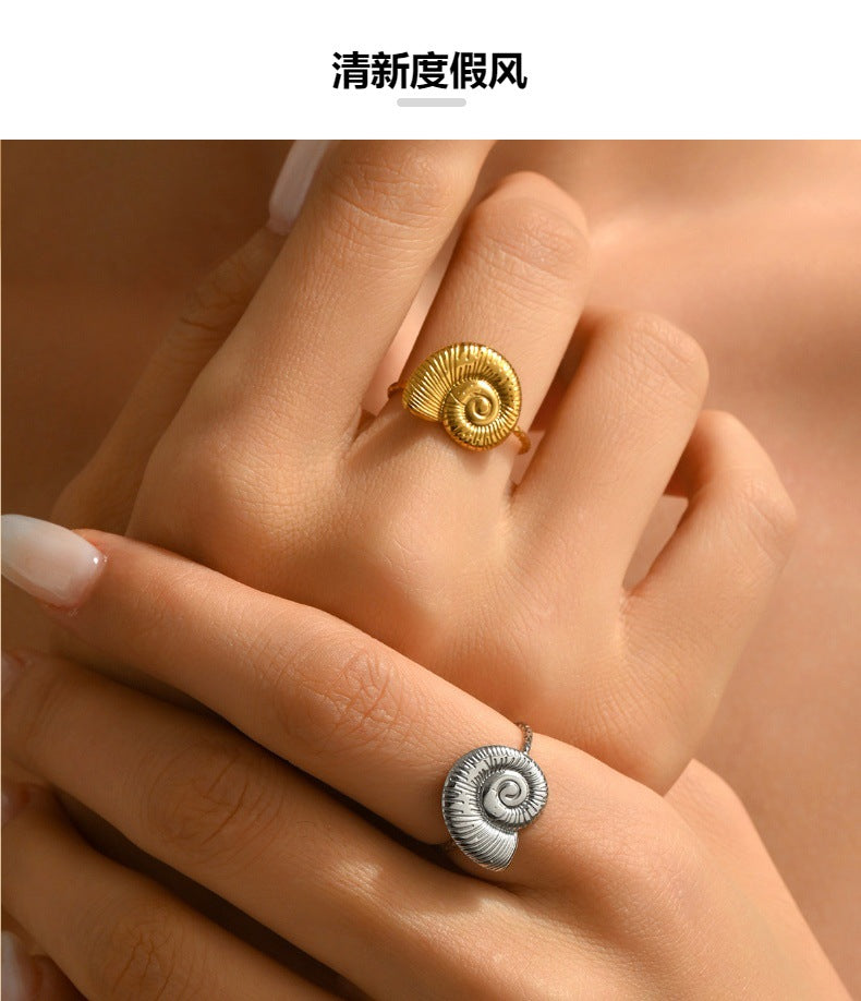 Conch Ring For Women In Ocean Style, Gold Colors