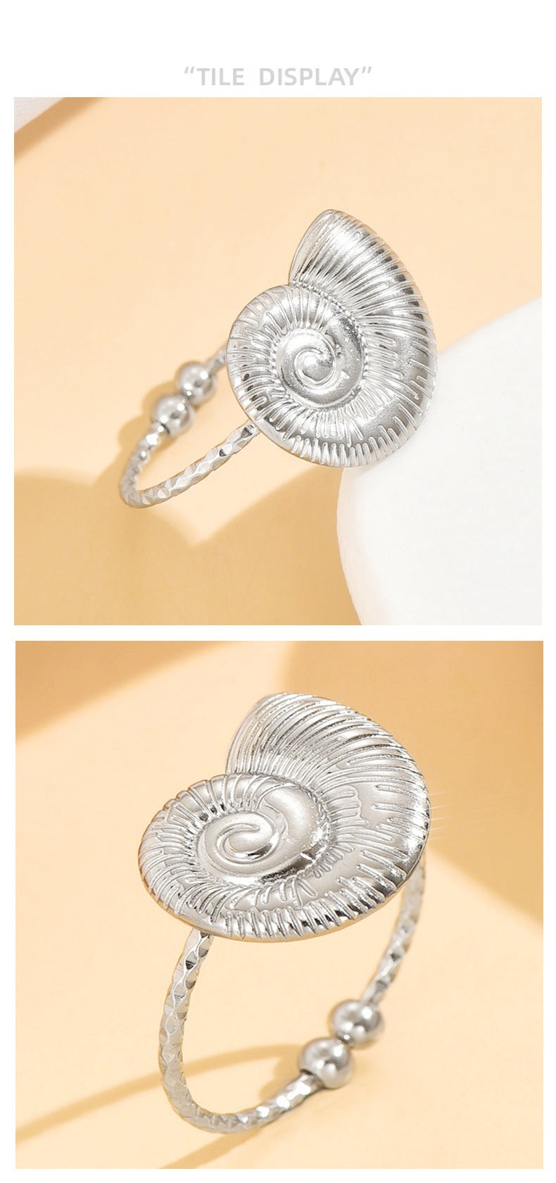 Conch Ring For Women In Ocean Style, Gold Colors