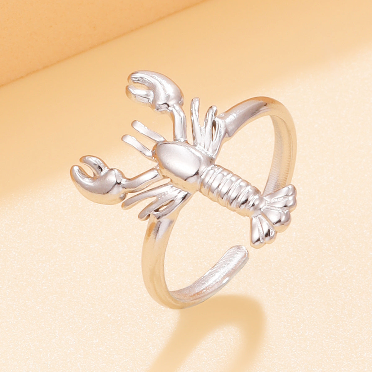 Lobster For Women Marine Style Rings Featuring 18K Real Gold Plated PVD Coated Finish