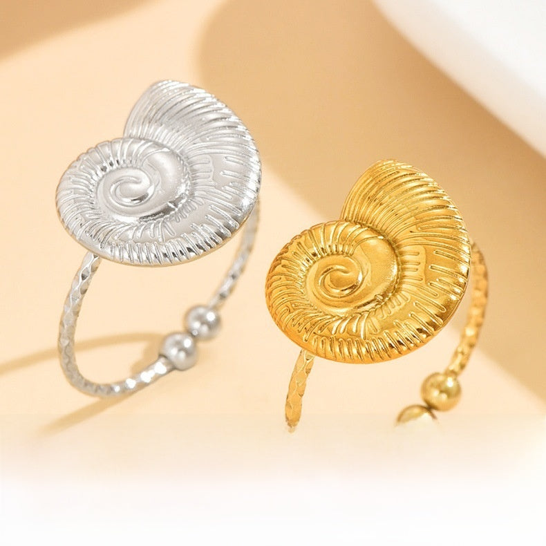 Conch Ring For Women In Ocean Style, Gold Colors