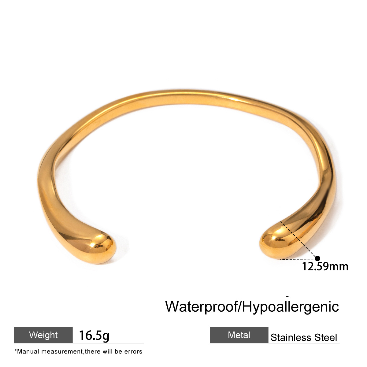 Geometric Bangle For Women Featuring Electroplated 304 Stainless Steel With 18K Real Gold Plated PVD Coated Finish