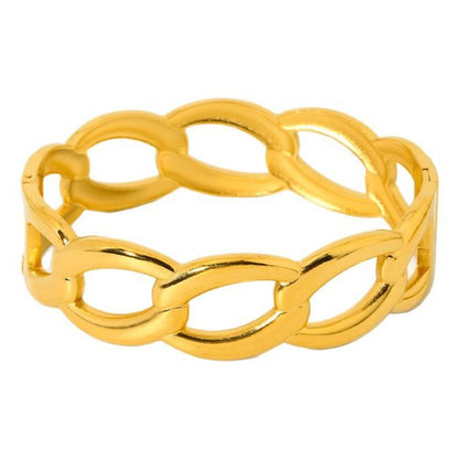Geometric Bangle For Women Featuring Waterproof Non Tarnish Craft With 18K Real Gold Plated Electroplated Finish