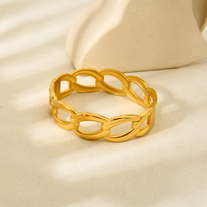 Geometric Bangle For Women Featuring Waterproof Non Tarnish Craft With 18K Real Gold Plated Electroplated Finish