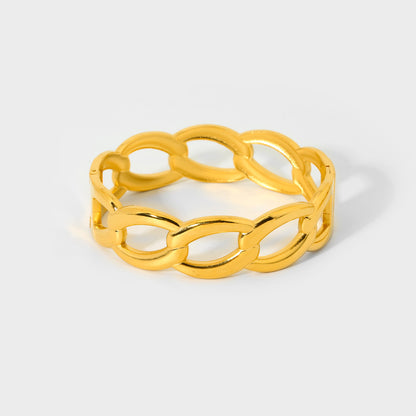 Geometric Bangle For Women Featuring Waterproof Non Tarnish Craft With 18K Real Gold Plated Electroplated Finish