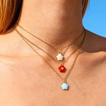 Bohemian Heart Shape Pendant Necklace For Women In Titanium Steel With Enamel Craft