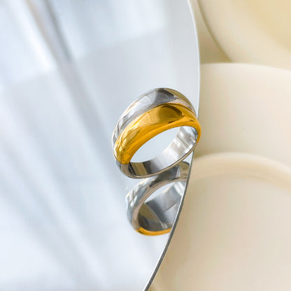Electroplated Human Face Ring For Women In 304 Stainless Steel With 18K Real Gold Plated PVD Coated Finish
