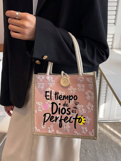 Women’s Square Polyester Shoulder Bag With Top Handle, Suitable For All Seasons