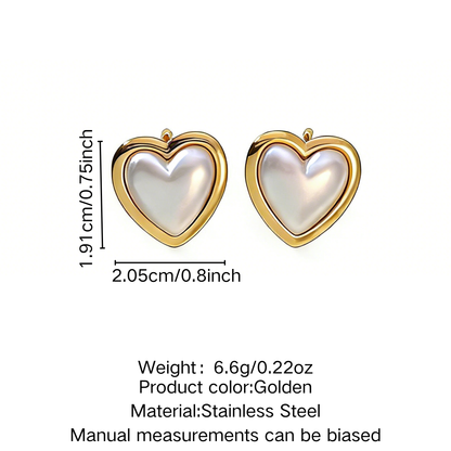 Sweet Heart Shape Jewelry Set For Women Featuring 304 Stainless Steel With Golden Plated Finish And Snake Chain